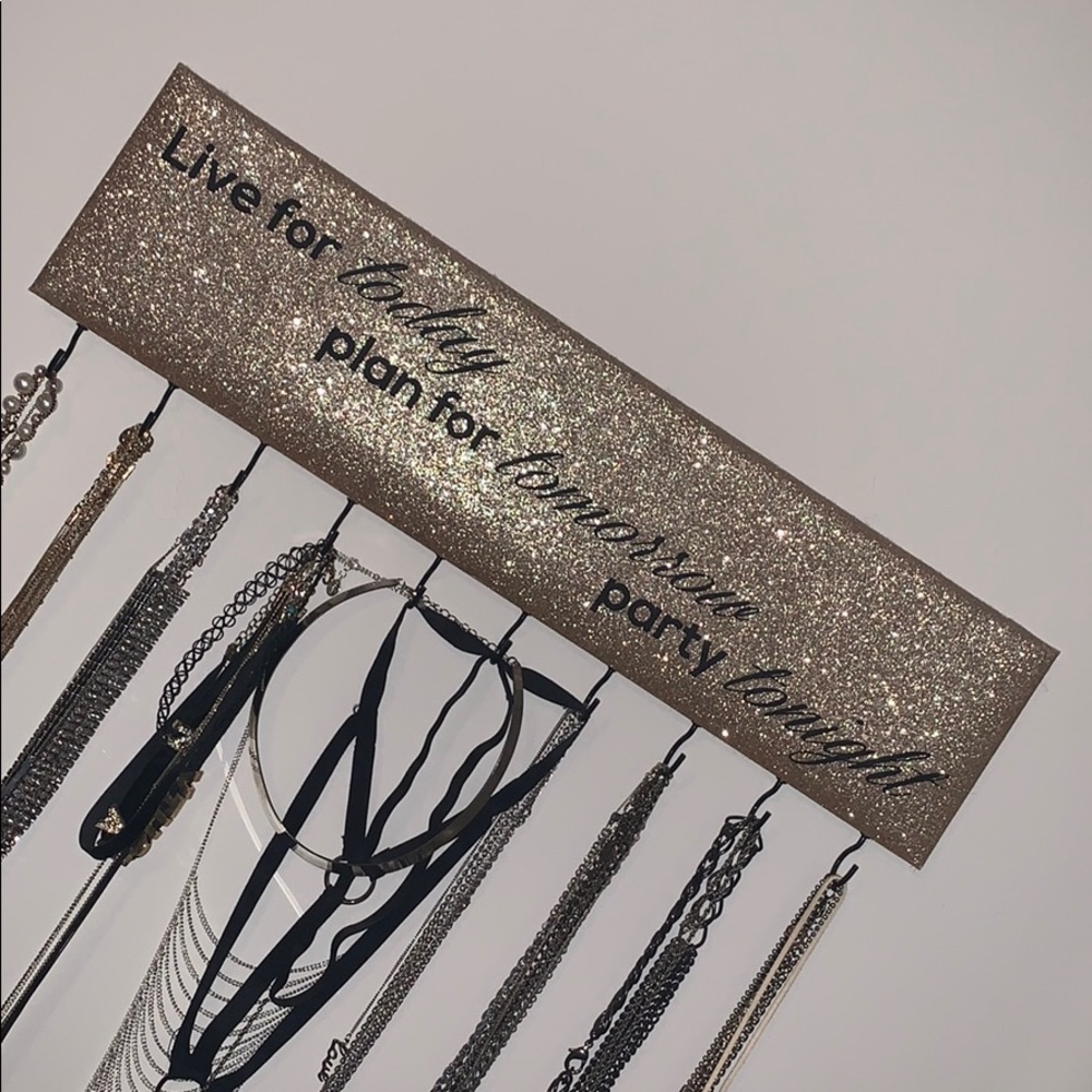 Glitter jewelry organizer